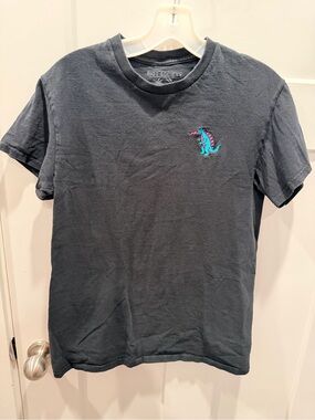 Riot Society Black Dino Graphic Tee Small Embroidered Dinosaur T Shirt